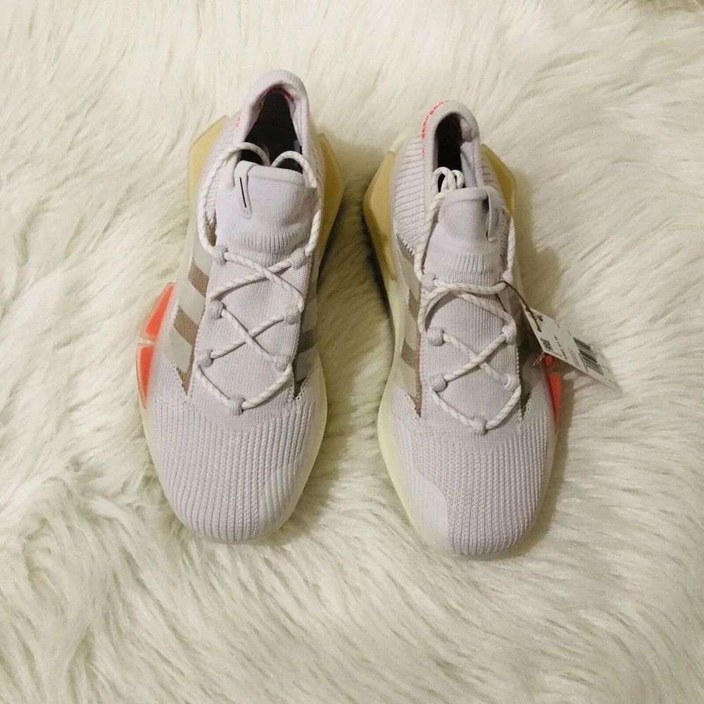 Adidas NMD_S1 W White Orange Tan Primeknit Sneakers HQ4465 Womens 7.5 NEW